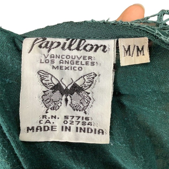 Vintage Dress Womens Small Green Crochet Top Pleated Skirt 90s Boho Grunge Midi - Picture 7 of 8